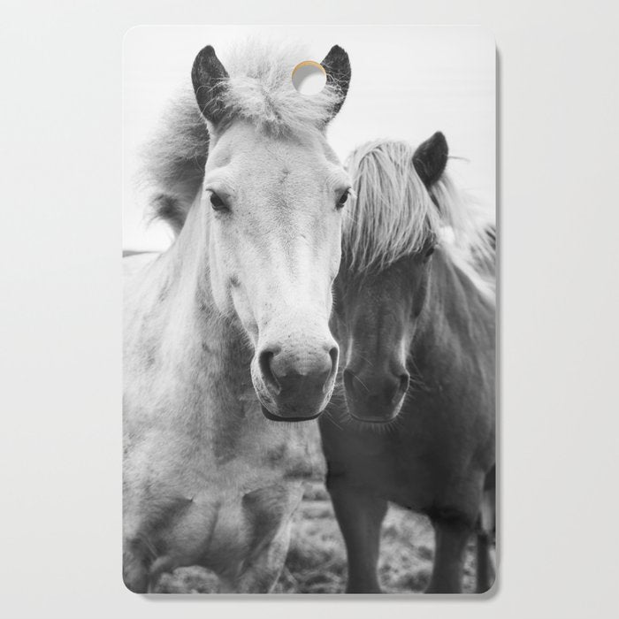 Black and White Horses Cutting Board Gallery Image 1