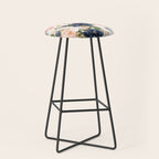 Navy Pink Watercolor Floral Pattern Nursery Flowers Stool Gallery Image 1
