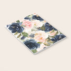Navy Pink Watercolor Floral Pattern Nursery Flowers Notebook Gallery Image 3