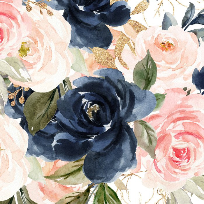 Navy Pink Watercolor Floral Pattern Nursery Flowers Coffee Mug Gallery Image 2