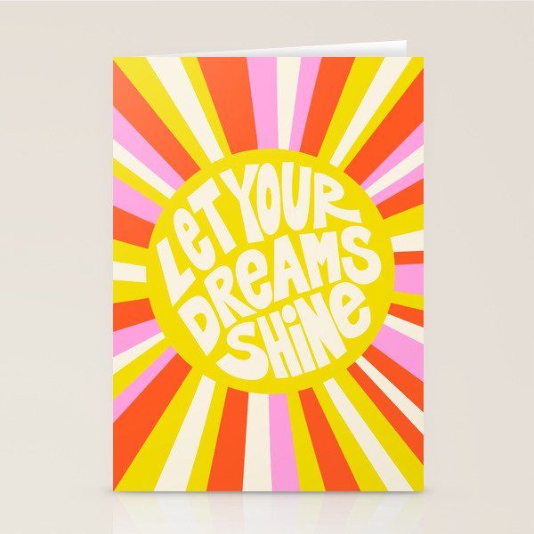 Let Your Dreams Shine Sun - Motivational Happy Quote Stationery Card Gallery Image 2
