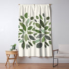 Mid-Century Green Leaves Window Curtain Gallery Image 5