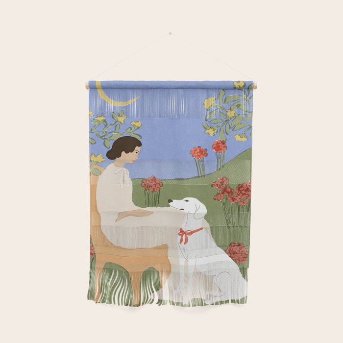 Lady and her dog Wall Hanging Gallery Image 1