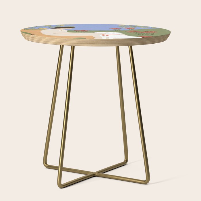 Lady and her dog Side Table Gallery Image 1