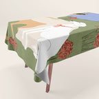 Lady and her dog Tablecloth Gallery Image 1