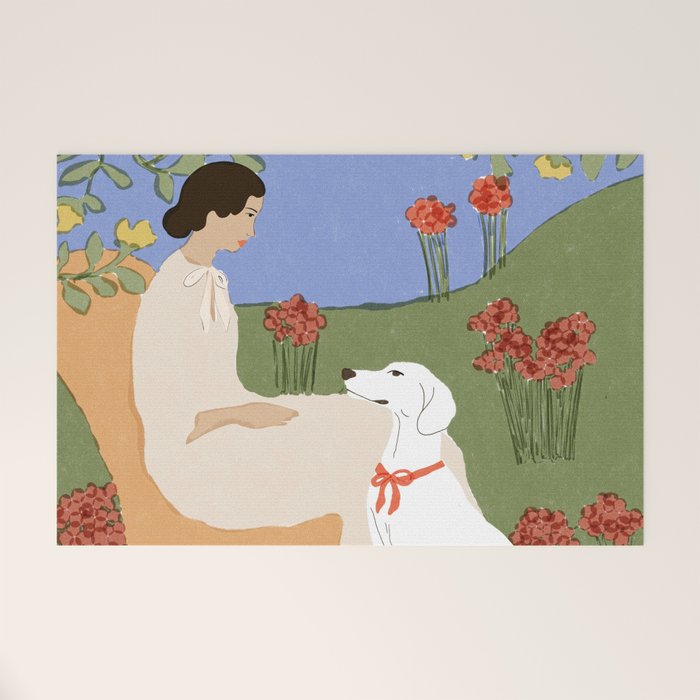 Lady and her dog Welcome Mat Gallery Image 1