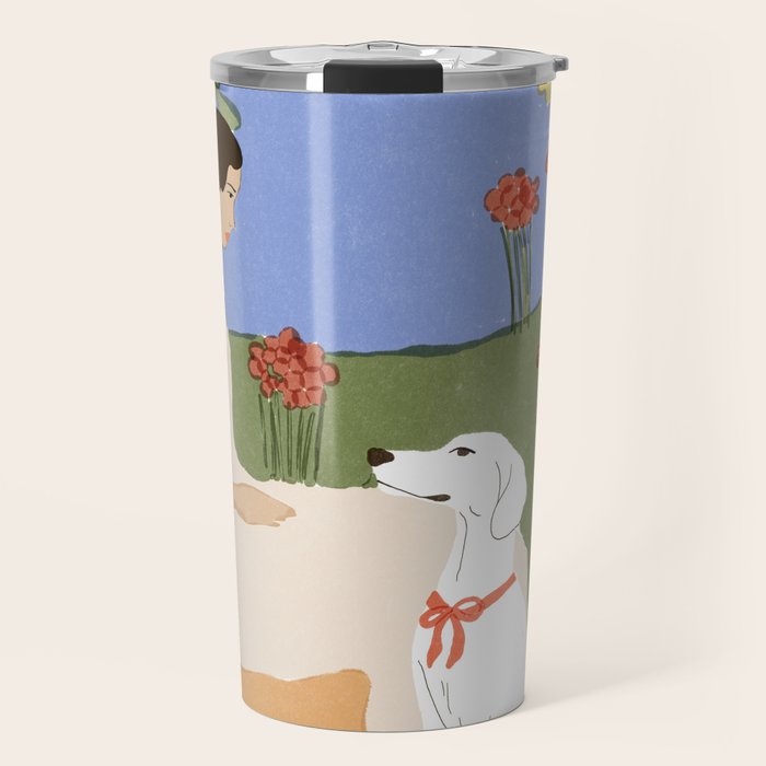 Lady and her dog Travel Mug Gallery Image 1