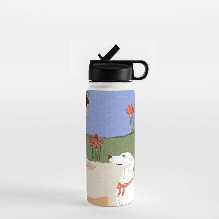 Lady and her dog Water Bottle Gallery Image 1