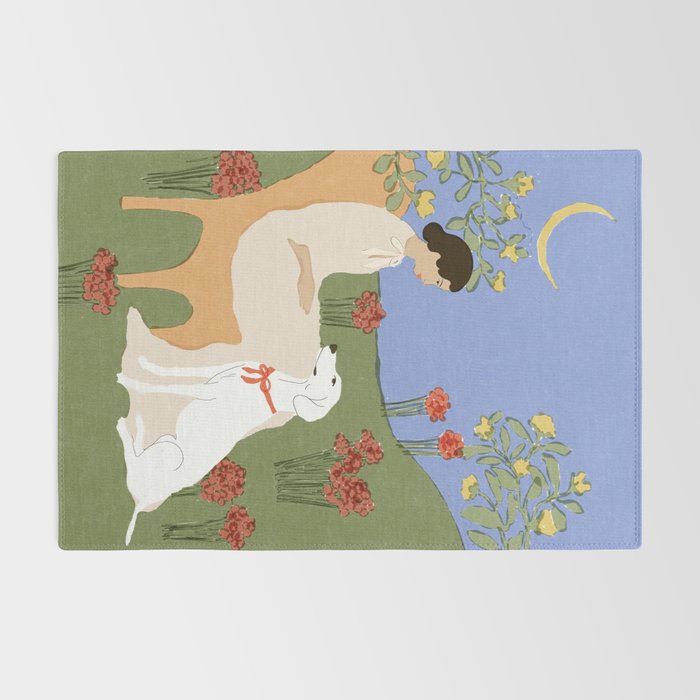 Lady and her dog Rug Gallery Image 2