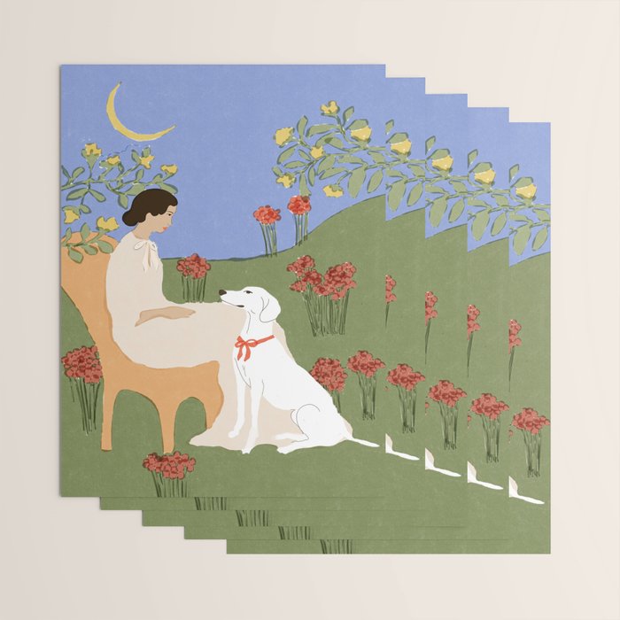 Lady and her dog Wrapping Paper Gallery Image 3