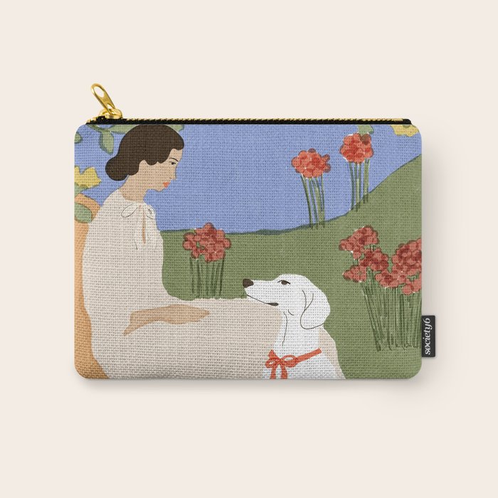 Lady and her dog Carry All Pouch Gallery Image 1