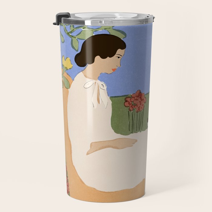 Lady and her dog Travel Mug Gallery Image 3
