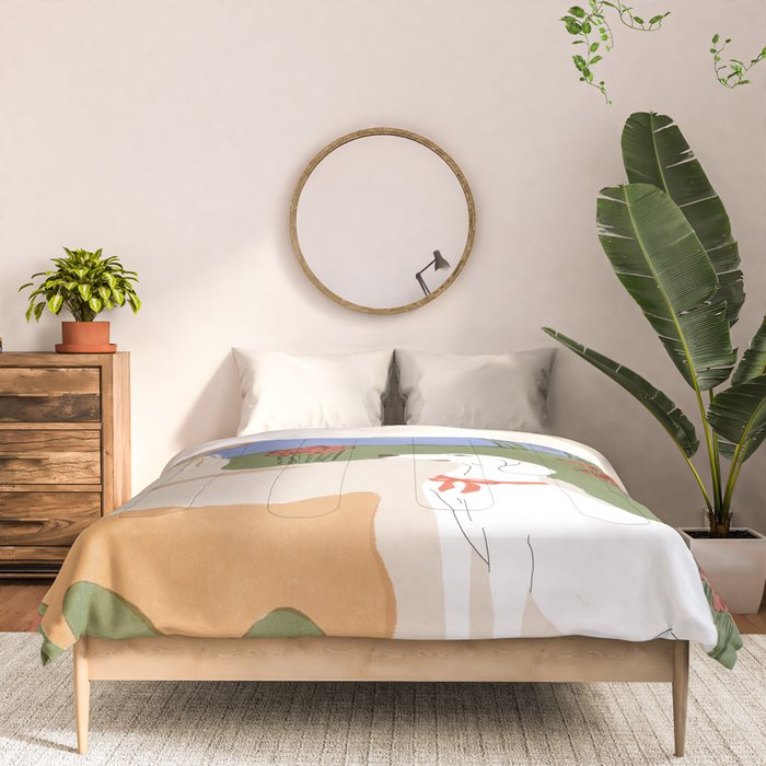 Lady and her dog Comforter Gallery Image 3