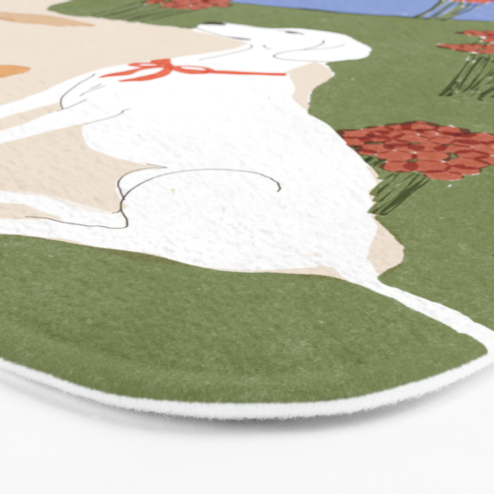 Lady and her dog Bath Mat Gallery Image 3