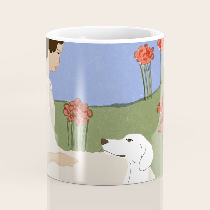 Lady and her dog Coffee Mug Gallery Image 4