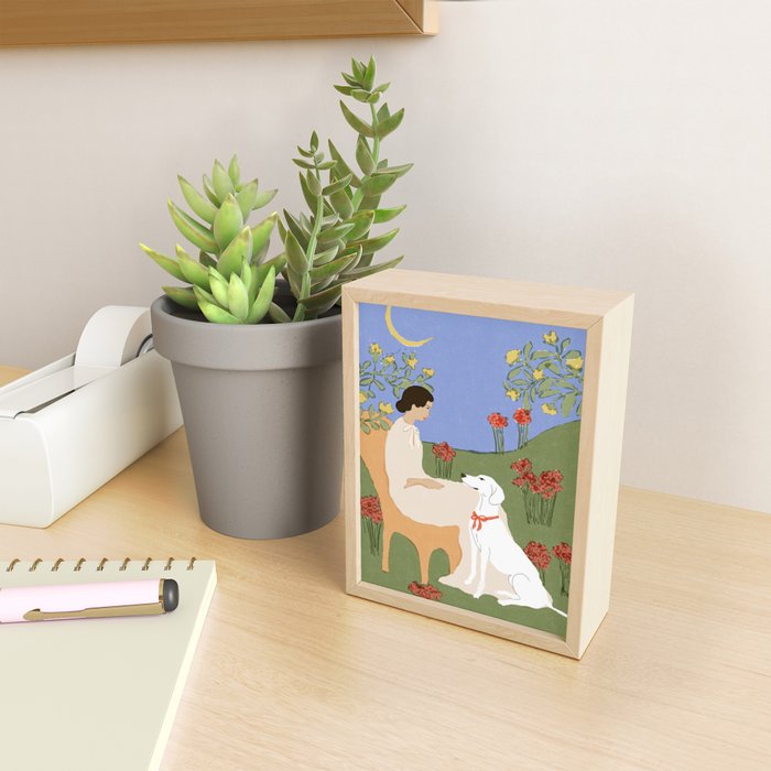 Lady and her dog Mini Art Print Gallery Image 2