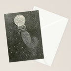 Antique Moon Woman Stationery Card Gallery Image 2