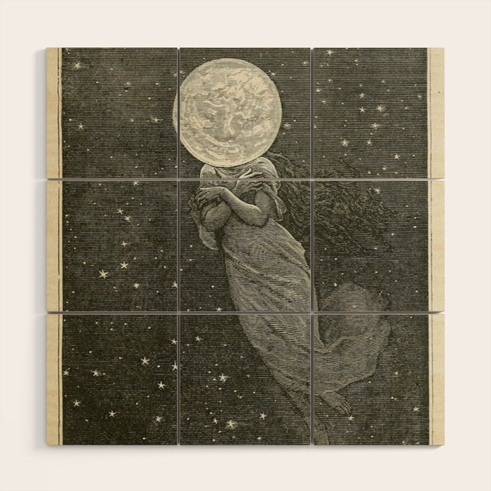 Antique Moon Woman Wood Wall Art Gallery Image 1