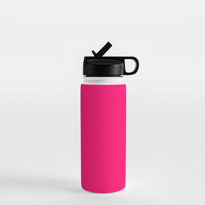 Bright Fluorescent Pink Neon Water Bottle Gallery Image 1