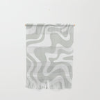 Liquid Swirl Abstract Pattern in Light Sage Gray and White Wall Hanging Gallery Image 1