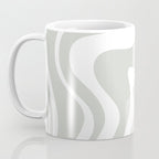 Liquid Swirl Abstract Pattern in Light Sage Gray and White Coffee Mug Gallery Image 3