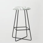 Liquid Swirl Abstract Pattern in Light Sage Gray and White Stool Gallery Image 1
