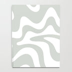 Liquid Swirl Abstract Pattern in Light Sage Gray and White Notebook Gallery Image 4