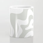 Liquid Swirl Abstract Pattern in Light Sage Gray and White Coffee Mug Gallery Image 4