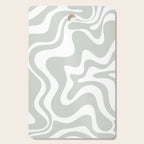 Liquid Swirl Abstract Pattern in Light Sage Gray and White Cutting Board Gallery Image 1