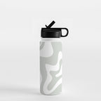 Liquid Swirl Abstract Pattern in Light Sage Gray and White Water Bottle Gallery Image 1
