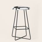 Black and White Round Abstract Shapes Minimalist Ink Painting Stool Gallery Image 1
