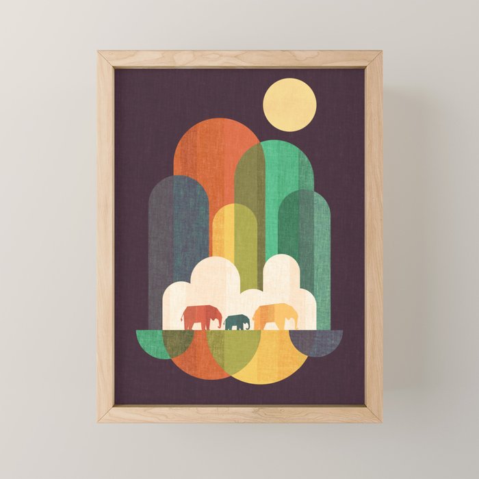 Elephant walk Mini Art Print Gallery Image 1