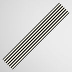 Fine Stripes Vertical Minimalist Pattern in Black and Almond Cream Table Runner Gallery Image 3