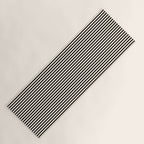 Fine Stripes Vertical Minimalist Pattern in Black and Almond Cream Yoga Mat Gallery Image 1