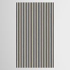 Fine Stripes Vertical Minimalist Pattern in Black and Almond Cream Tablecloth Gallery Image 2