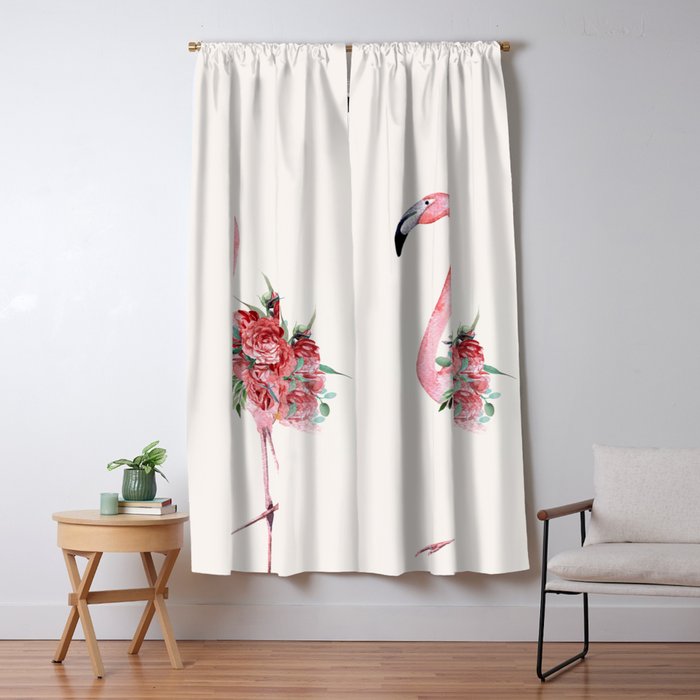 Flamingo Floral Window Curtain Gallery Image 1