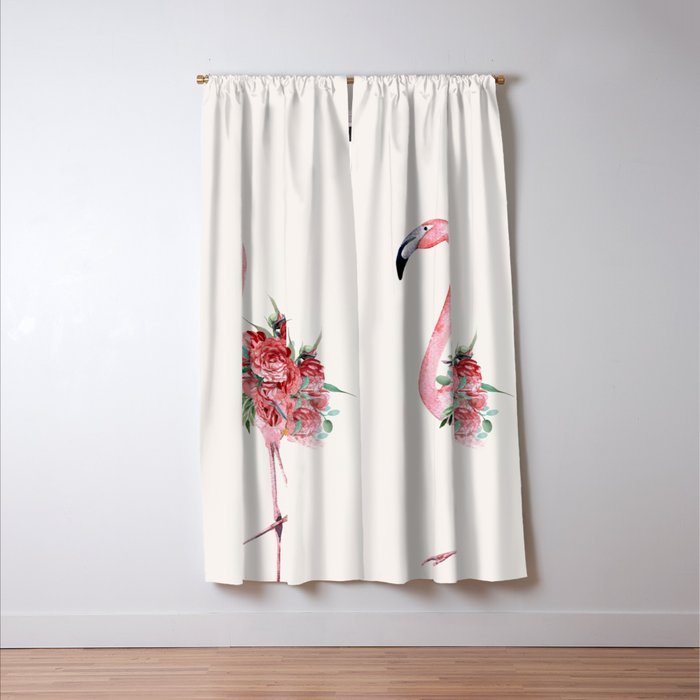 Flamingo Floral Window Curtain Gallery Image 3