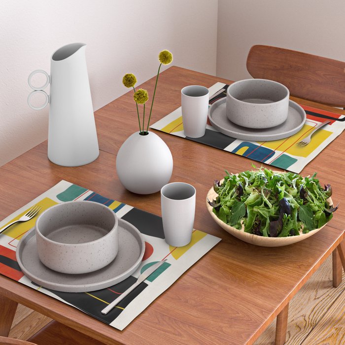 Colorful Bold Abstract Modern Artwork H02 Placemat Gallery Image 2