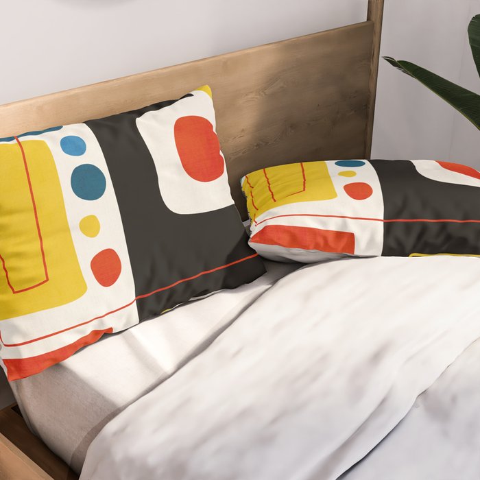 Colorful Bold Abstract Modern Artwork H02 Pillow Sham Gallery Image 2