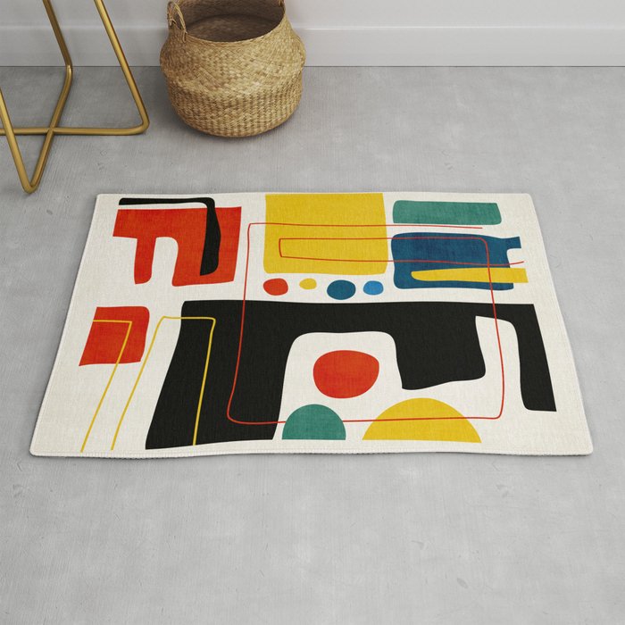 Colorful Bold Abstract Modern Artwork H02 Rug Gallery Image 1