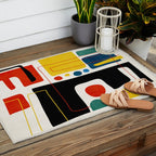 Colorful Bold Abstract Modern Artwork H02 Outdoor Rug Gallery Image 2
