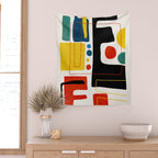 Colorful Bold Abstract Modern Artwork H02 Wall Tapestry Gallery Image 2