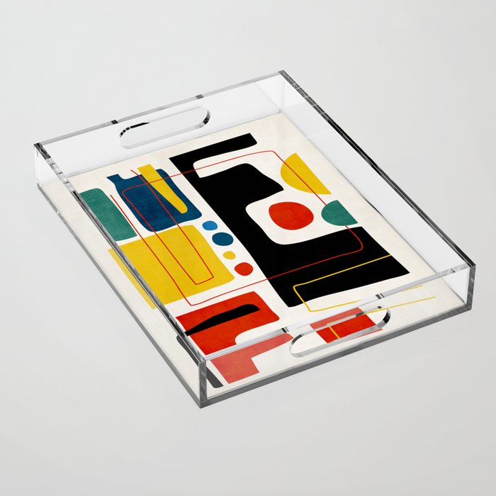 Colorful Bold Abstract Modern Artwork H02 Acrylic Tray Gallery Image 1