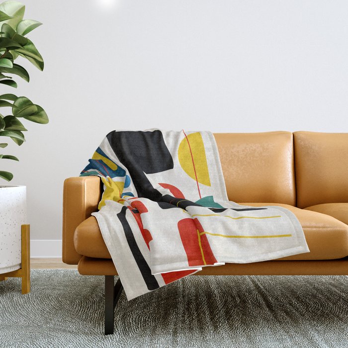 Colorful Bold Abstract Modern Artwork H02 Throw Blanket Gallery Image 1