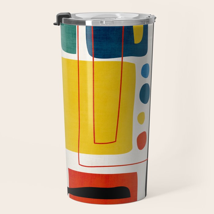 Colorful Bold Abstract Modern Artwork H02 Travel Mug Gallery Image 3