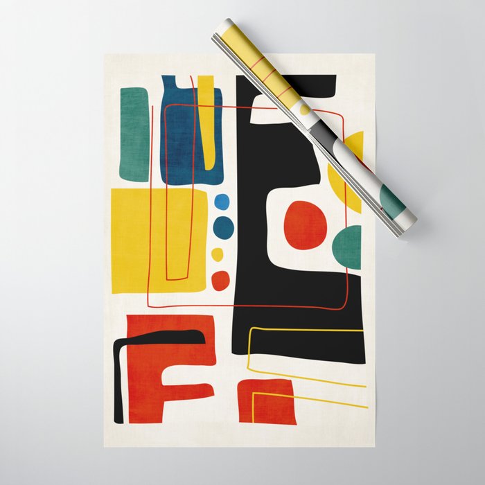 Colorful Bold Abstract Modern Artwork H02 Wrapping Paper Gallery Image 1