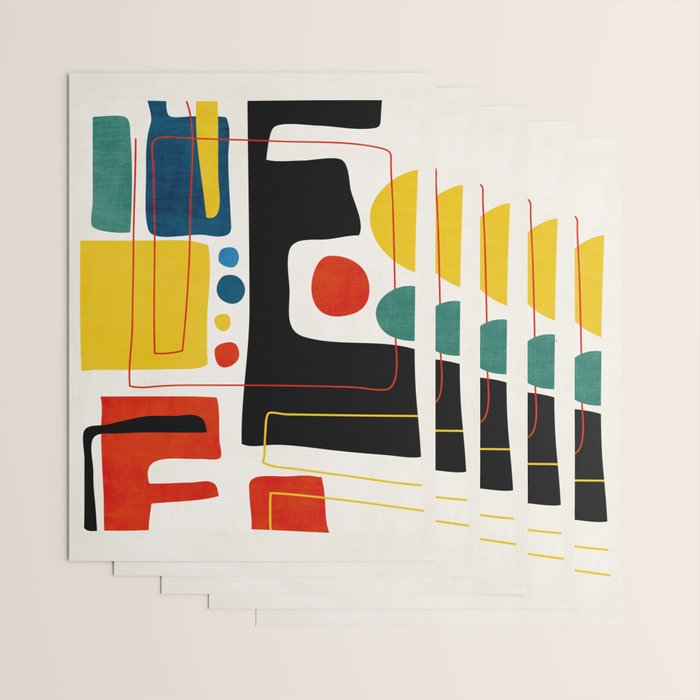 Colorful Bold Abstract Modern Artwork H02 Wrapping Paper Gallery Image 3