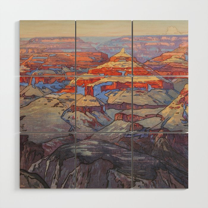 Grand Canyon Vintage Japanese Woodblock Print American Landscape Hiroshi Yoshida Wood Wall Art Gallery Image 1