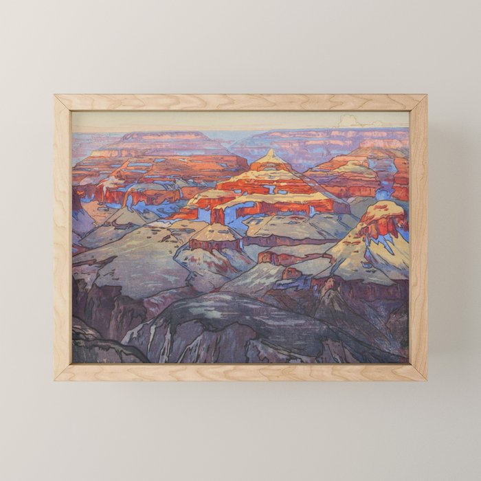 Grand Canyon Vintage Japanese Woodblock Print American Landscape Hiroshi Yoshida Mini Art Print Gallery Image 1