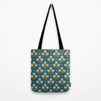 Retro Pink Floral Bunches - Green Pattern Tote Bag Gallery Image 2